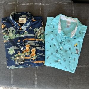Men's Tropical Print Shirts - Blue and Teal